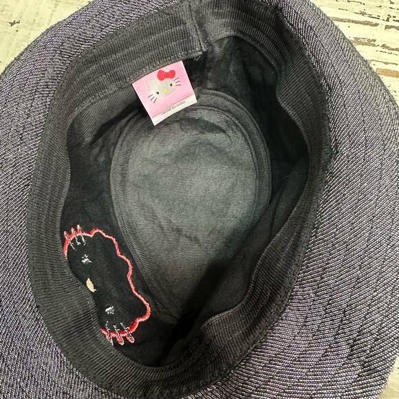 Hello Kitty Fedora Bucket Hat Grey, Silver Black and Red One Size - Picture 5 of 6